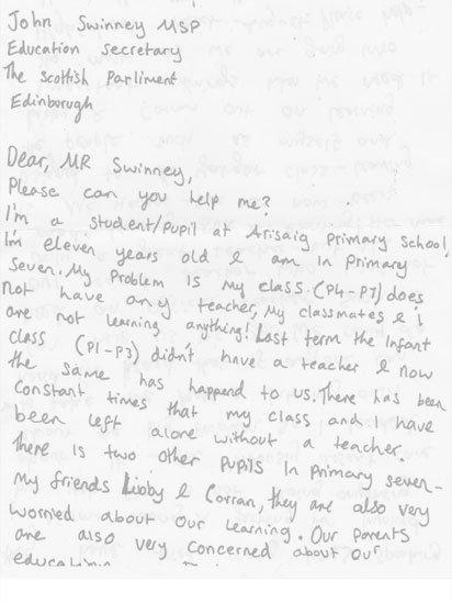 Poppy Dennis' letter