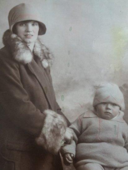 Derek Stanton as a baby with his mother Winifred