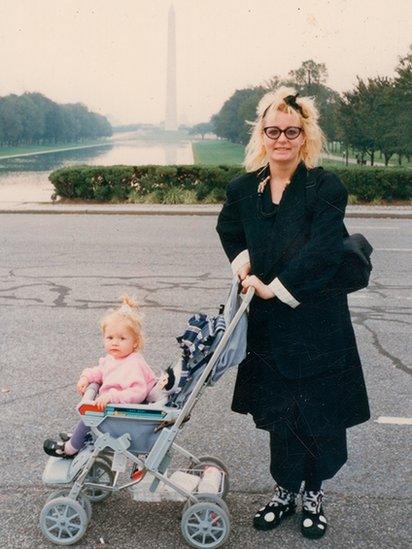 Carol and the couple's daughter in her prized Comme clothing.