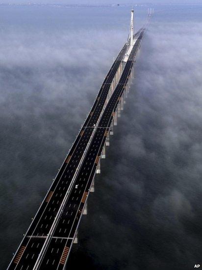 Jiaozhou Bay Bridge in Qingdao, China