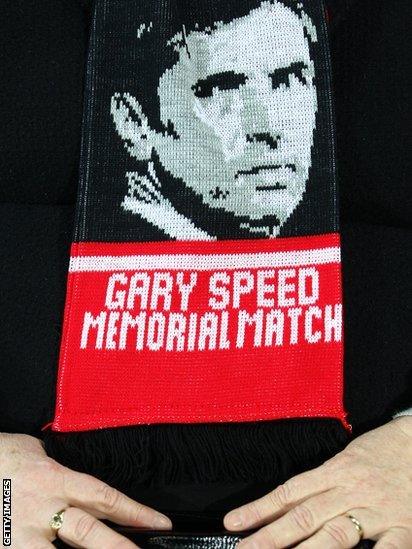 A scarf is seen before the Gary Speed Memorial International Match between Wales and Costa Rica at the Cardiff City Stadium