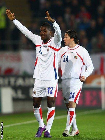 Costa Rica striker Joel Campbell celebrates his winner