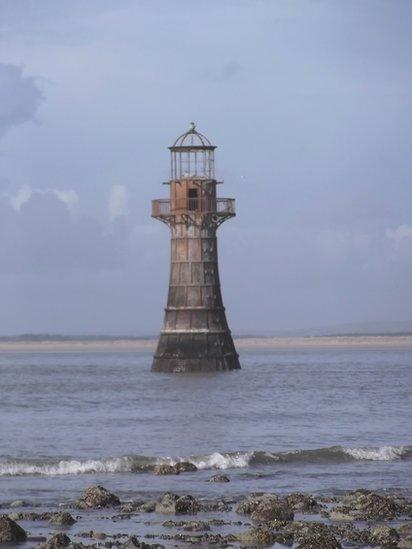 Steve Edwards sent in this photo of the Old Lighthouse at Whitford Burrows, Llanmadoc, Gower.