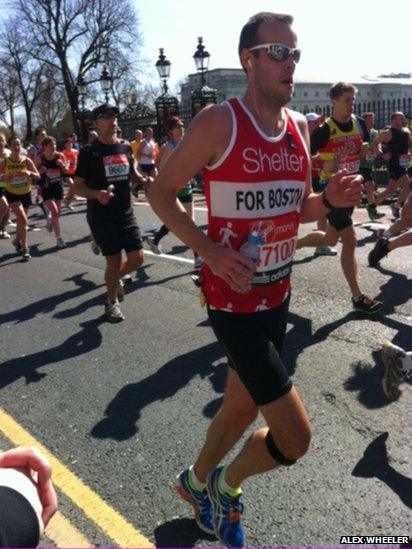 Runners passing the National Maritime Museum. in Greenwich. Photo: Alex Wheeler