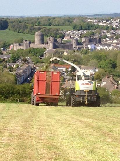 Tractor and castle