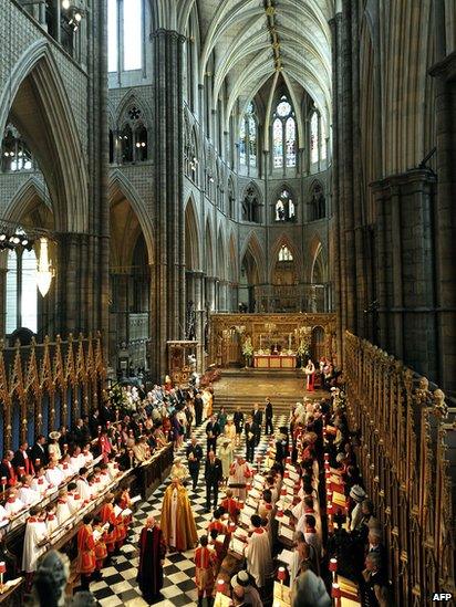 Procession leaving the abbey