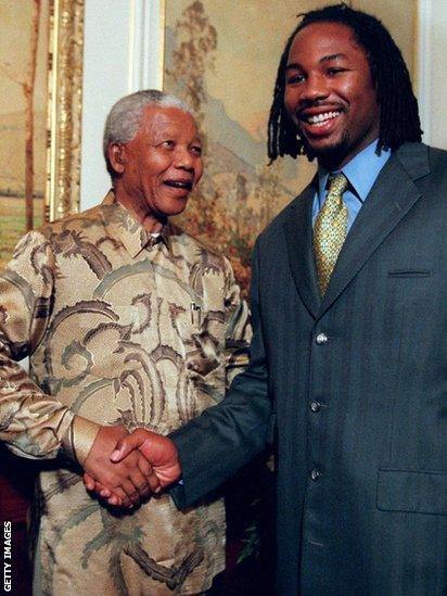 Nelson Mandela and Lennox Lewis