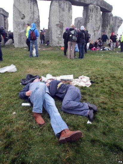 Some people had camped out at the ancient monument overnight