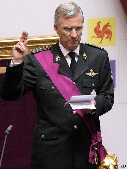 Philippe takes the oath at the Palace of the Nation in Brussels, 21 July 2013