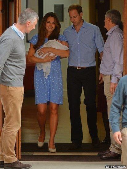 Kate and William emerge from the hospital