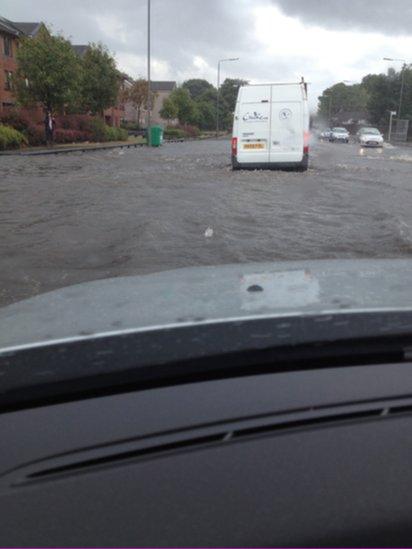 Flooding in London Road, Glasgow