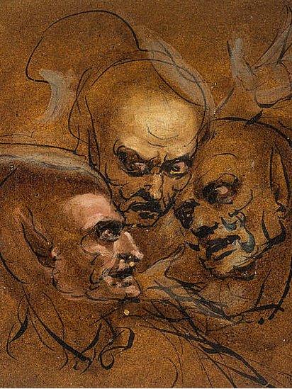 Three Heads: The Witches of Macbeth (1767) by John Runciman