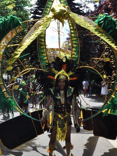 People taking part in the Caribbean carnival parade in Leicester