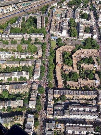 Aerial view of the carnival