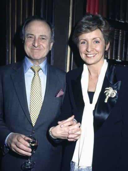 David Jacobs and Sue Lawley at the Radio 4 Desert Island Discs 50th Anniversary Party held on Tuesday 21st January 1992.