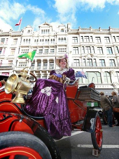 Jenny Sorensen from Australia with her 1903 Cadillac