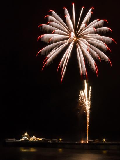 A fireworks display in Llandudno, Conwy.