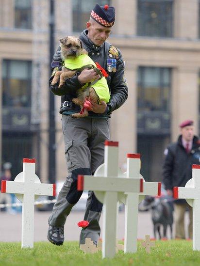 Soldier in Glasgow's garden of remembrance