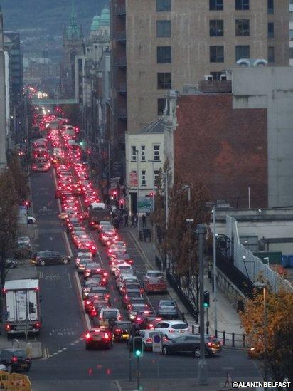 Belfast city centre traffic