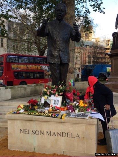 Floral tributes in London. Photo: James Doherty