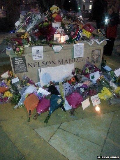 Candles being lit in London. Photo: Allison Hinds