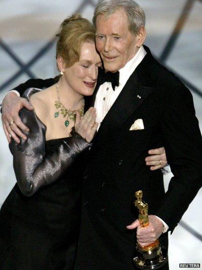 Peter O'Toole and Meryl Streep in 2003