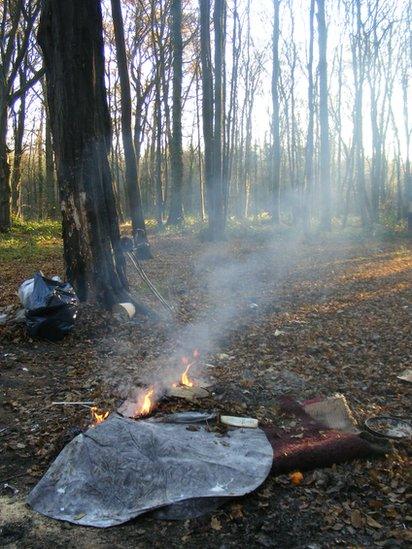 Illegal Roma camp in Champs-sur-Marne