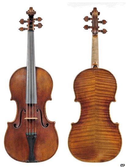 In this undated photo provided by the Milwaukee Symphony Orchestra is the 300-year-old Stradivarius violin that was stolen from MSO concertmaster Frank Almond