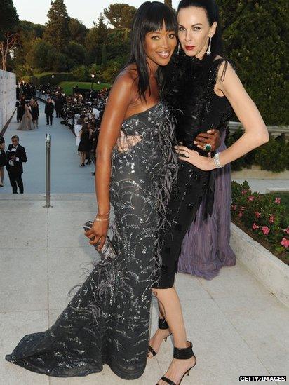 Naomi Campbell and L'Wren Scott arrives at a Cinema Against AIDS gala event in Antibes, France, in 2010
