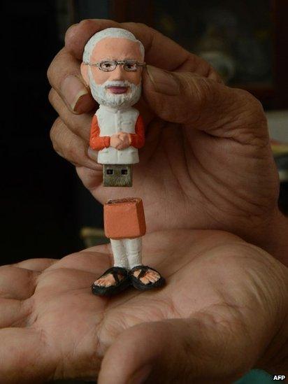 A pen drive in the image of Chief Minister of the western Indian state of Gujarat