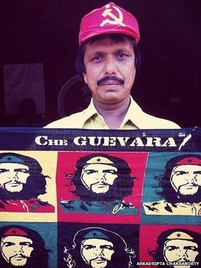 A Communist Party of India (Marxist) cadre with Che Guevara scarf.