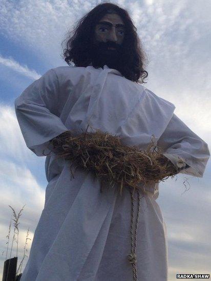 "Jesus" scarecrow