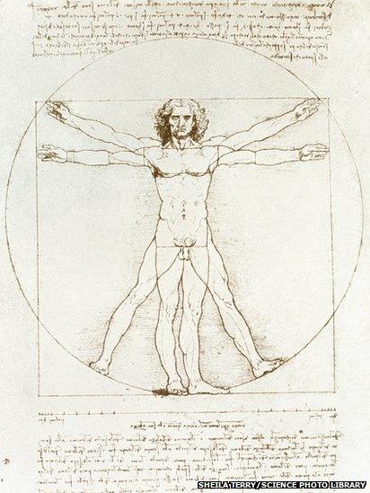 Study of man's movements by Leonardo da Vinci