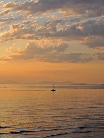 Sunset seen from Fairbourne beach, Gwynedd