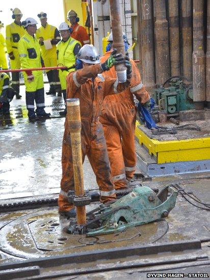 Drilling on an oil rig