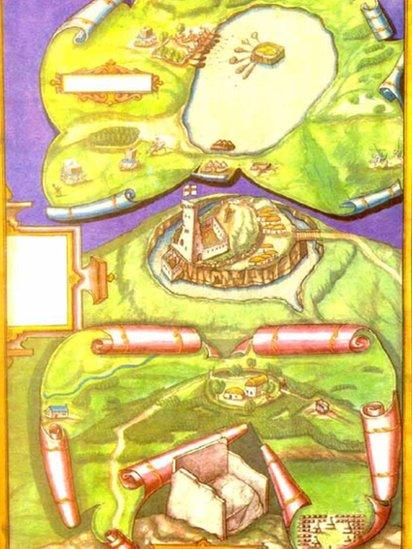 maps drawn by an English military cartographer Richard Barlett in the early 1600s