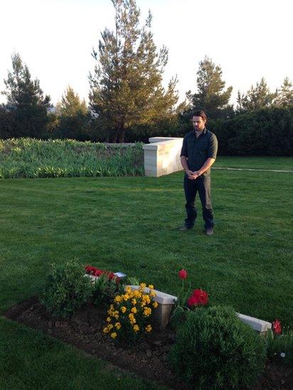 Ben Foden at Blair Swannell's grave