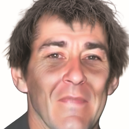 An artificially generated image showing missing David McCallum 22 years later. He has longer, tousled brown hair