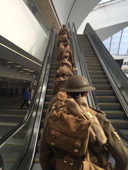 World War One soldiers at Birmingham Grand Central railway station