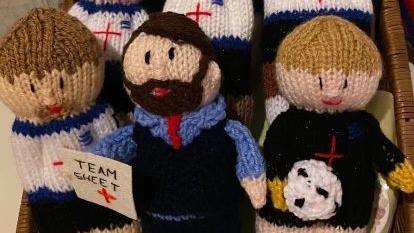 Knitted Gareth Southgate and some players