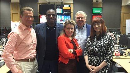 Michael Portillo, David Lammy, Miranda Green, Nick Ferrari and Ana Matronic