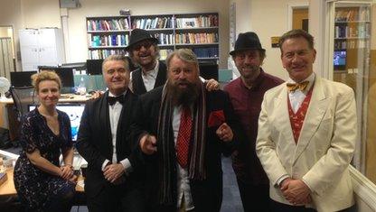 Miranda Green, John Nicolson, Brian Blessed, Michael Portillo with Chas and Dave
