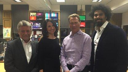 Neil Wallis, Liz Kendall, Michael Portillo and David Haye