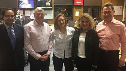 Sajjan Gohel, Alan Johnson, Suzanne Evans, Jan Ravens and Michael Portillo