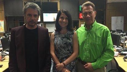 Jean-Michael Jarre, Liz Kendall and Michael Portillo