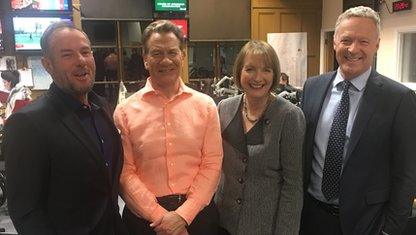 Derek Hatton, Michael Portillo, Harriet Harman and Rory Bremner
