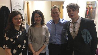 Miriam Gonzalez Durantez, Liz Kendall, Michael Portillo and Peter Doherty