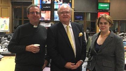 Rev Richard Coles, Digby Jones and Helen Lewis