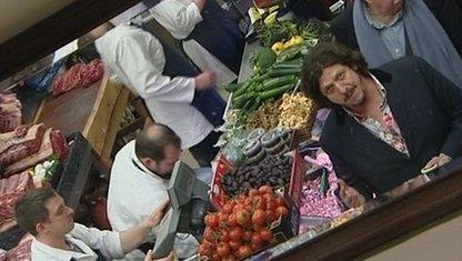 Jay Rayner in food shop