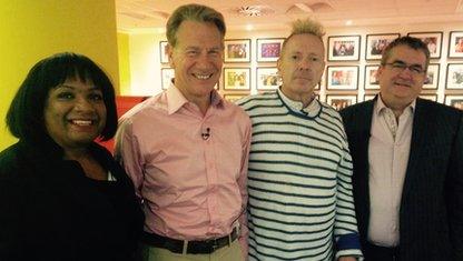 Diane Abbott, Michael Portillo, John Lydon and Jon Gaunt